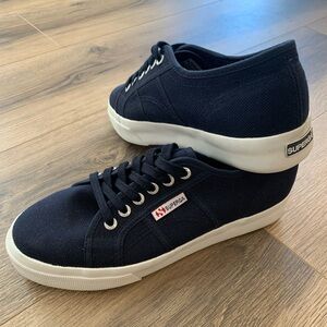 NWOT Navy Blue Superga 2790 Platforms